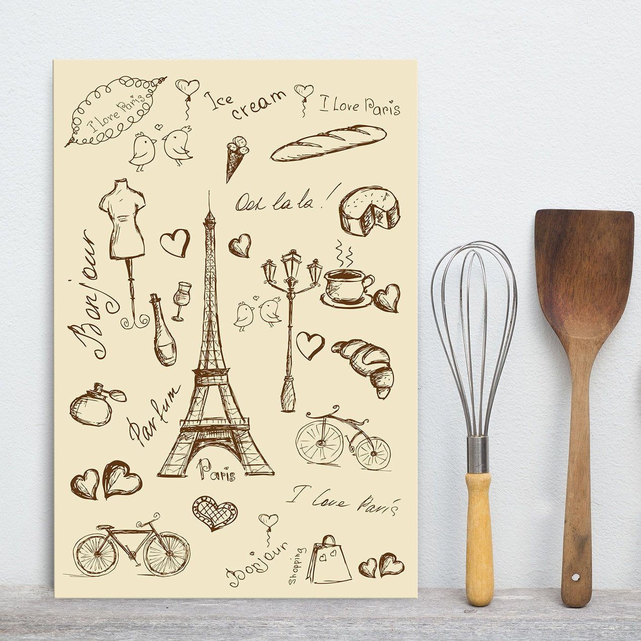 Placa Decorativa MDF Paris em Gravuras