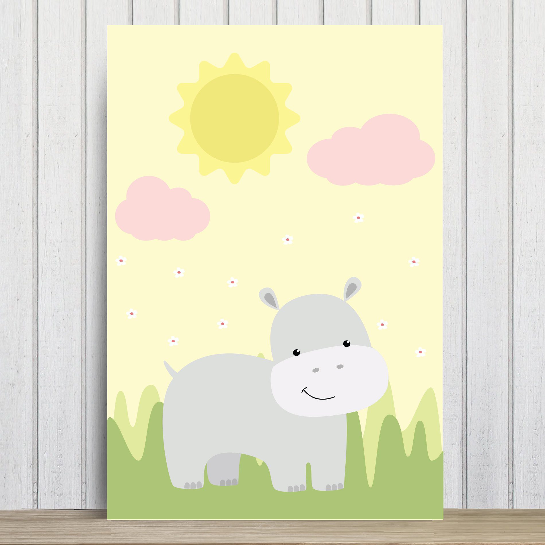 Placa Decorativa Infantil Safari Menina Kit 4un