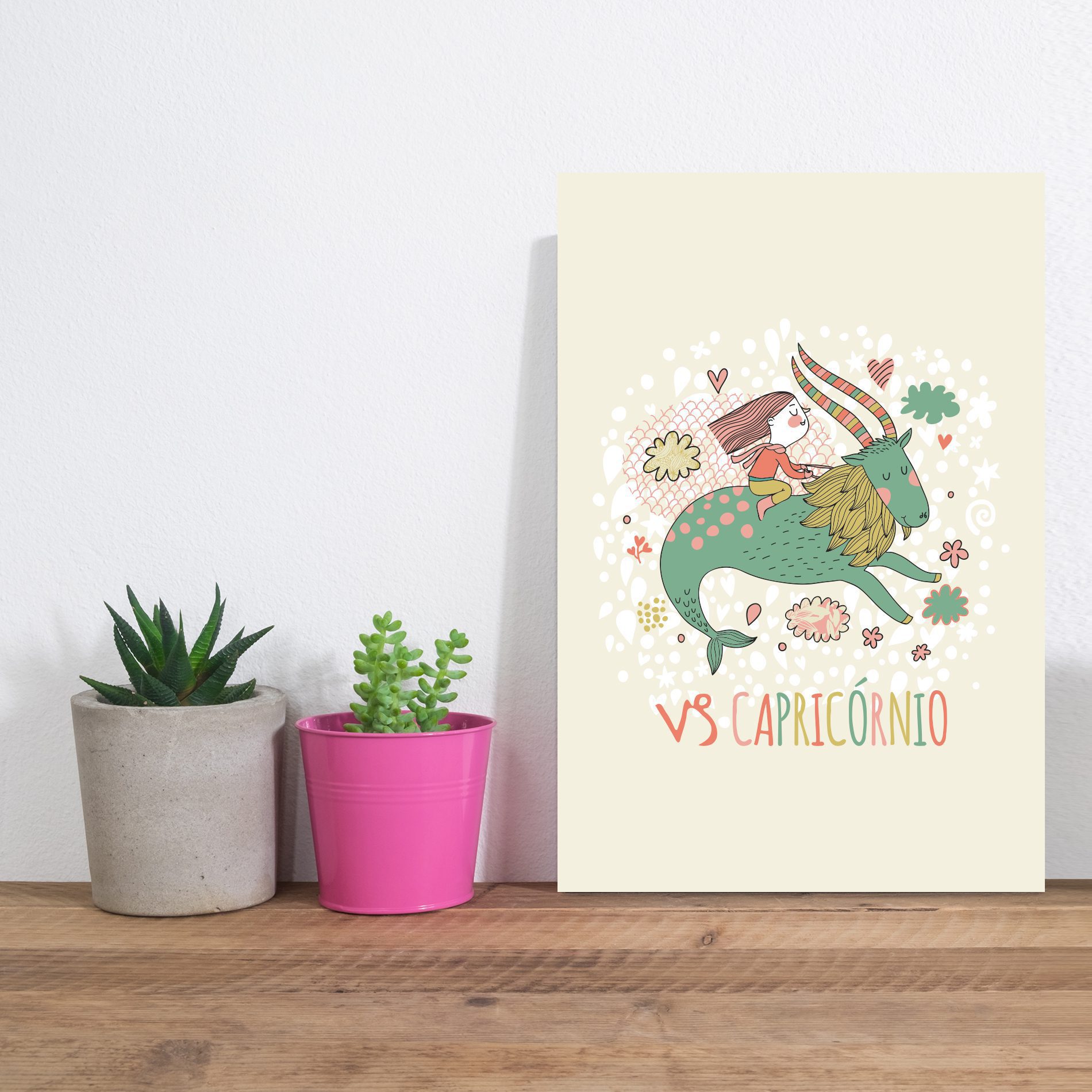 Placa Decorativa MDF Infantil Signo Capricórnio 20x30cm