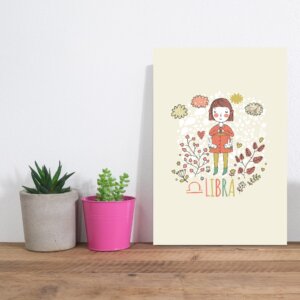 Placa Decorativa MDF Infantil Signo Libra 20x30cm