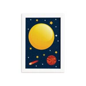 Quadro Decorativo Infantil Sistema Solar Sol 22x32cm