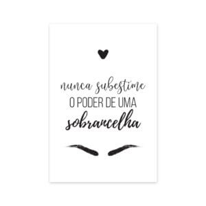 Placa Decorativa Frase Maquiagem Sobrancelha 20x30cm