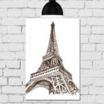 Placa Decorativa MDF Torre Eiffel Paris