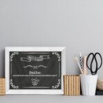 Quadro Decorativo com Moldura Branca Senha WiFi 22x32cm