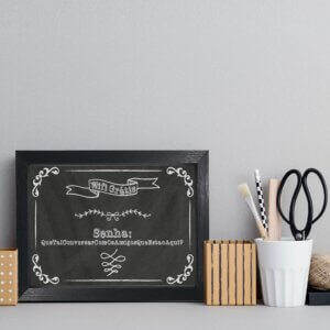 Quadro Decorativo com Moldura Preta Senha WiFi