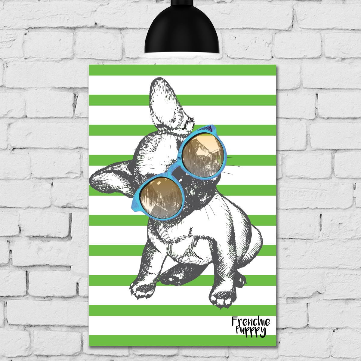 Placa Decorativa MDF Cachorro Fundo Verde