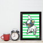 Quadro Decorativo com Moldura Preta Cachorro Puggy 22x32cm