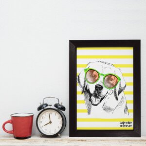 Quadro Sala Cachorro Labrador com Moldura Preta
