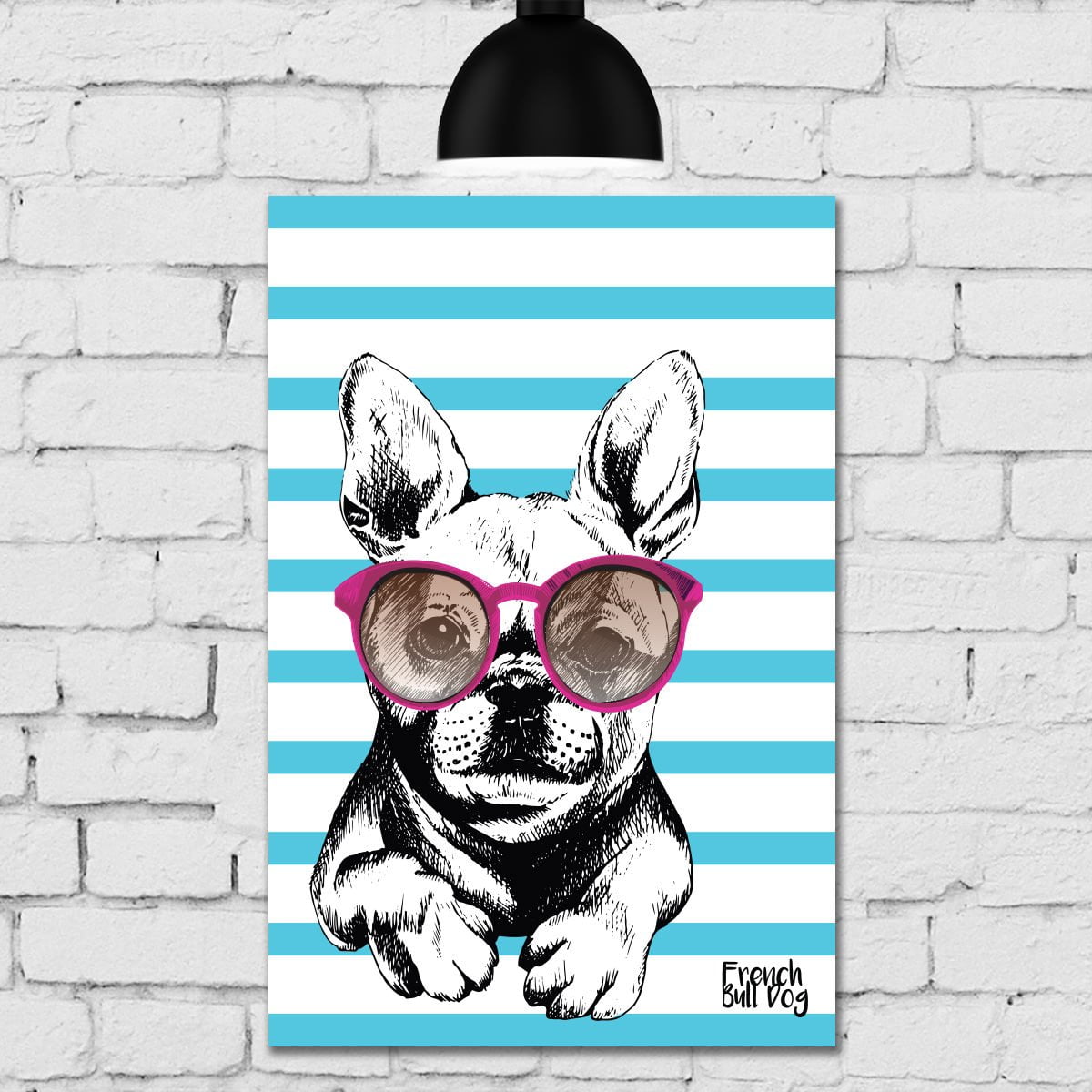 Placa Decorativa MDF Cachorro Fundo Azul