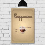 Placa Decorativa MDF Tipos de Café Cappucino