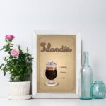 Quadro Cozinha Café Irlandês 22x32cm Moldura Branca