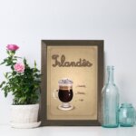 Quadro Cozinha Café Irlandês 22x32cm Moldura Marrom