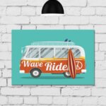 Placa Decorativa MDF Kombi Praia 30x40