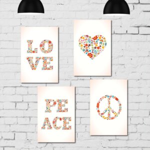Kit Placa Decorativa MDF Paz e Amor