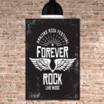 Placa Decorativa MDF Rock Forever 30x40