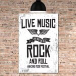 Placa Decorativa MDF Live Music