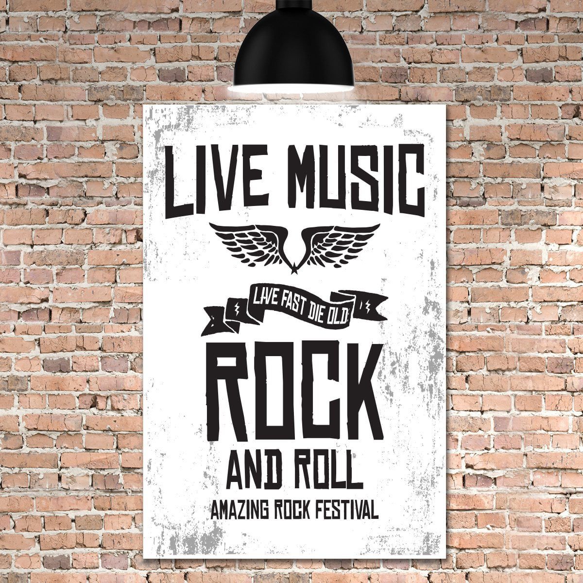 Placa Decorativa MDF Live Music