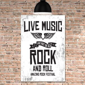 Placa Decorativa MDF Live Music