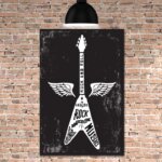 Placa Decorativa MDF Guitarra 30x40