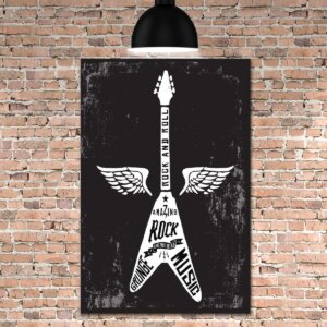 Placa Decorativa MDF Guitarra