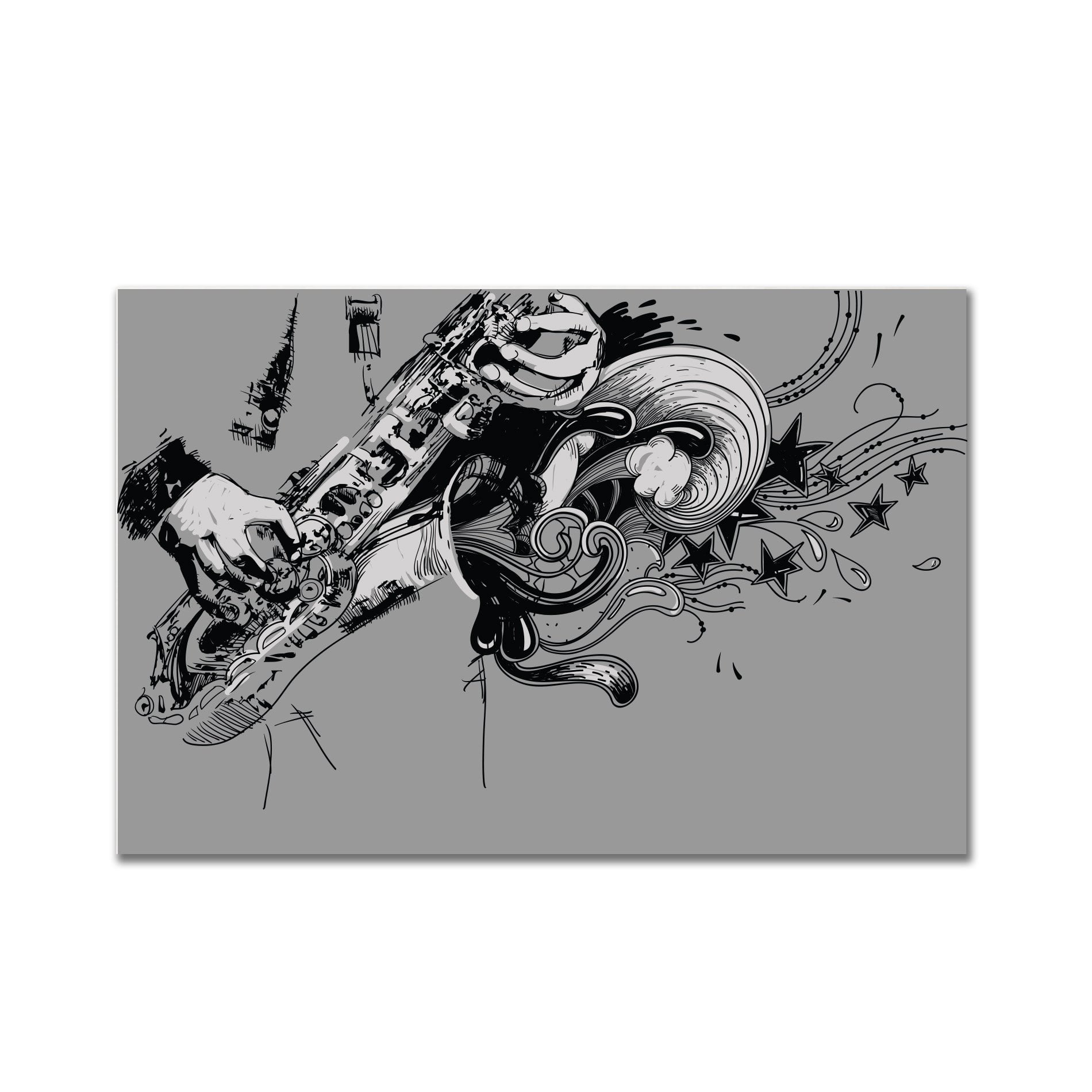 Placa Decorativa MDF Musico Sax