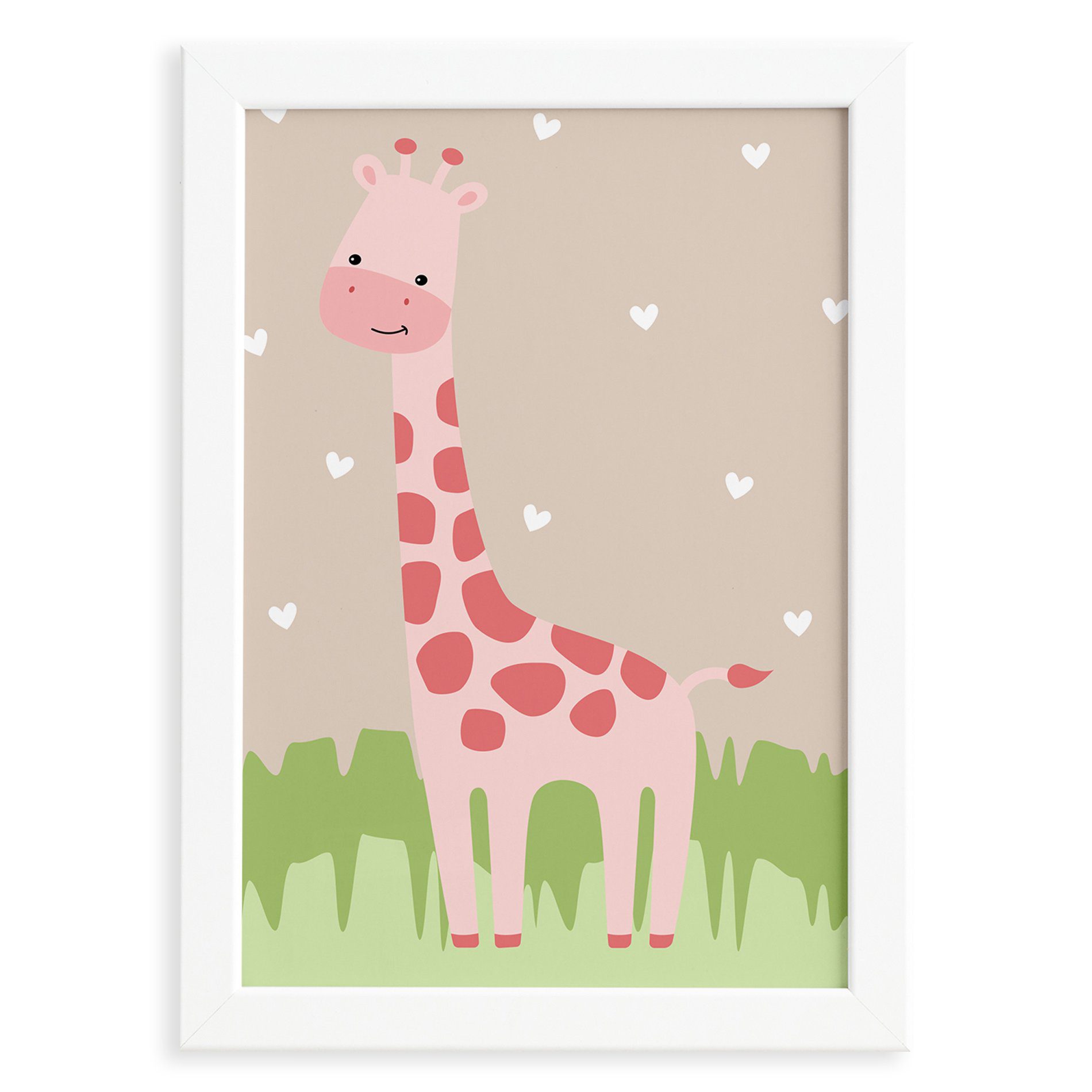 Quadros para Quarto de Menina Safari Moldura Branca