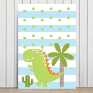 Placa Decorativa MDF Infantil Dinossauro Baby 2 Verde
