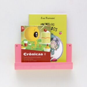 Organizador Porta Livros e Revisteiro de Parede Infantil Rosa