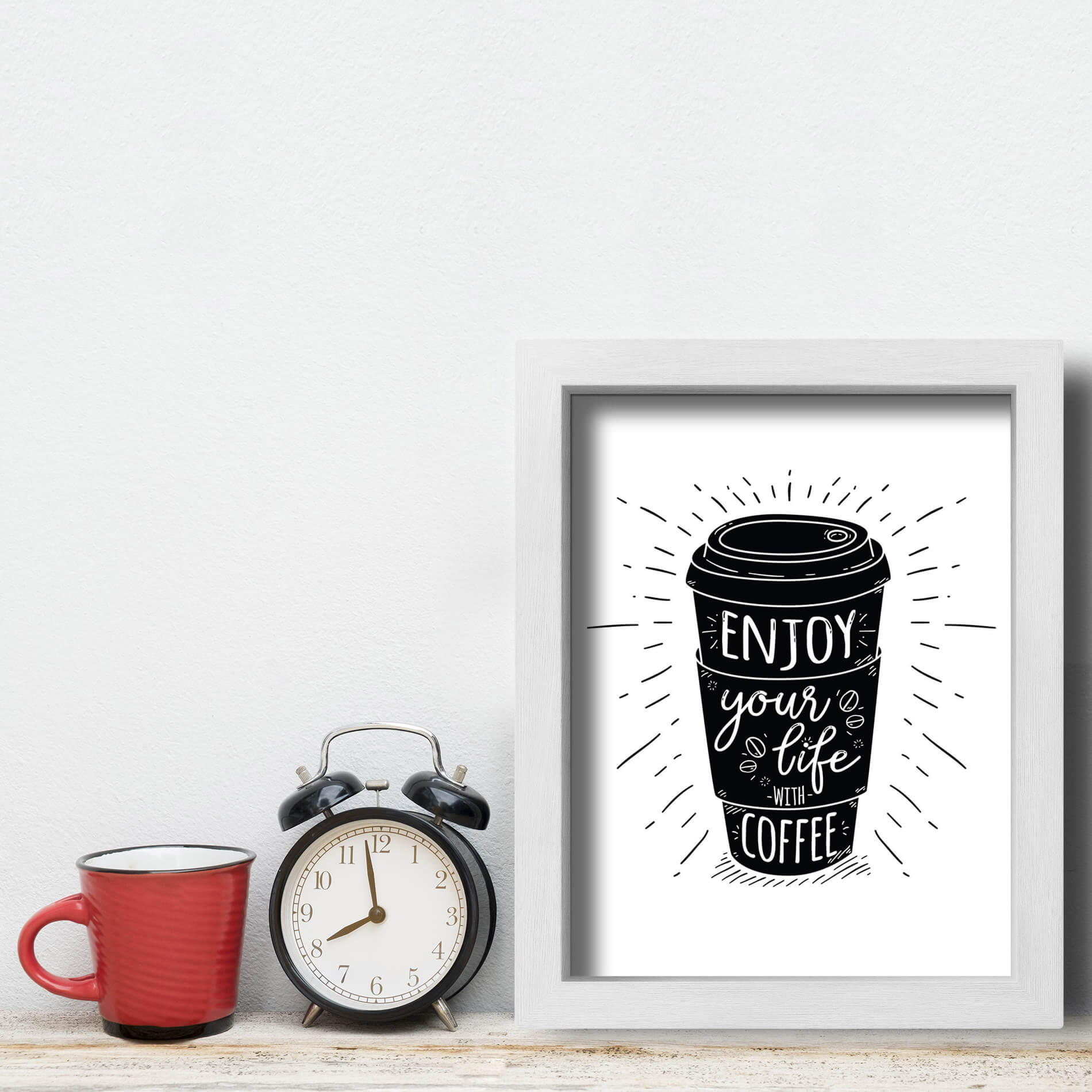 Quadro Frase Café Better With Coffee