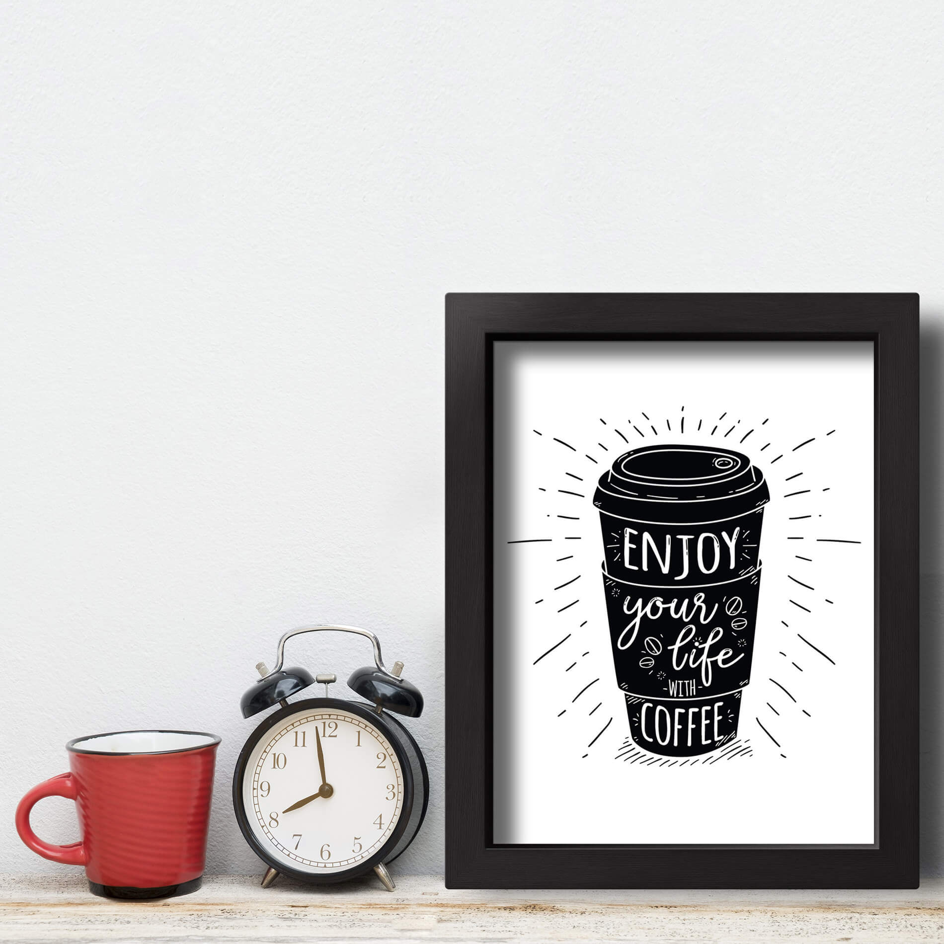 Quadro Frase Café Better With Coffee