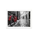 Quadro Itália Foto Bicicleta Moldura Branca 22x32cm