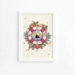 Quadro Vintage Marinha Bóia Moldura Branca 33x43cm