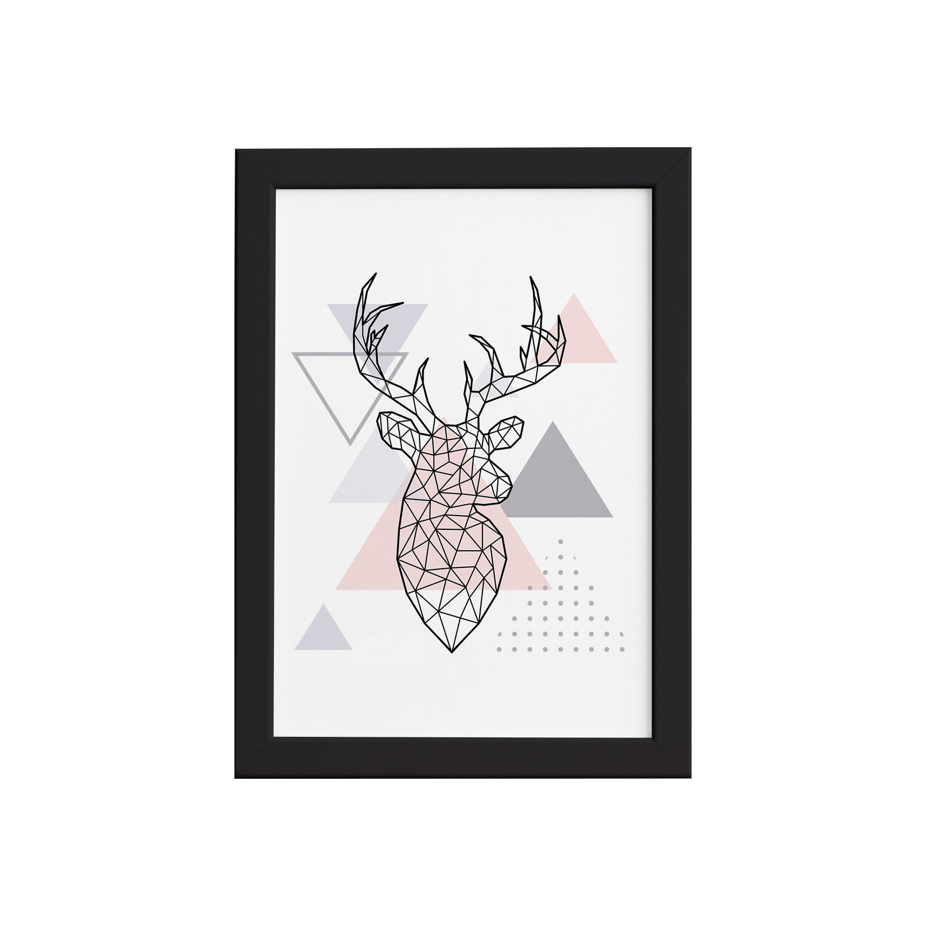 Quadro Minimalista Cabeça de Alce Moldura Preta 