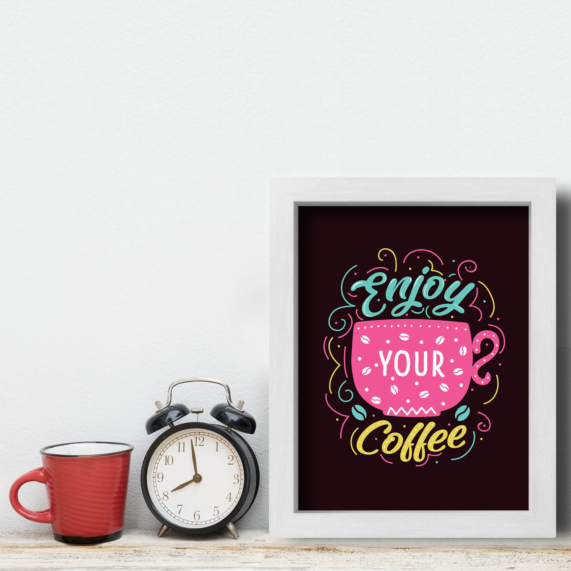 Quadro Cozinha Frase Café Enjoy Coffee