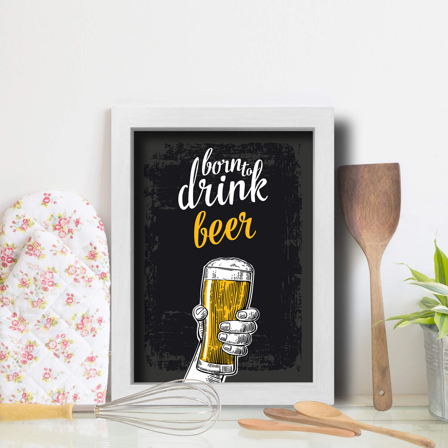 Quadro Cozinha Cerveja Born to Drink