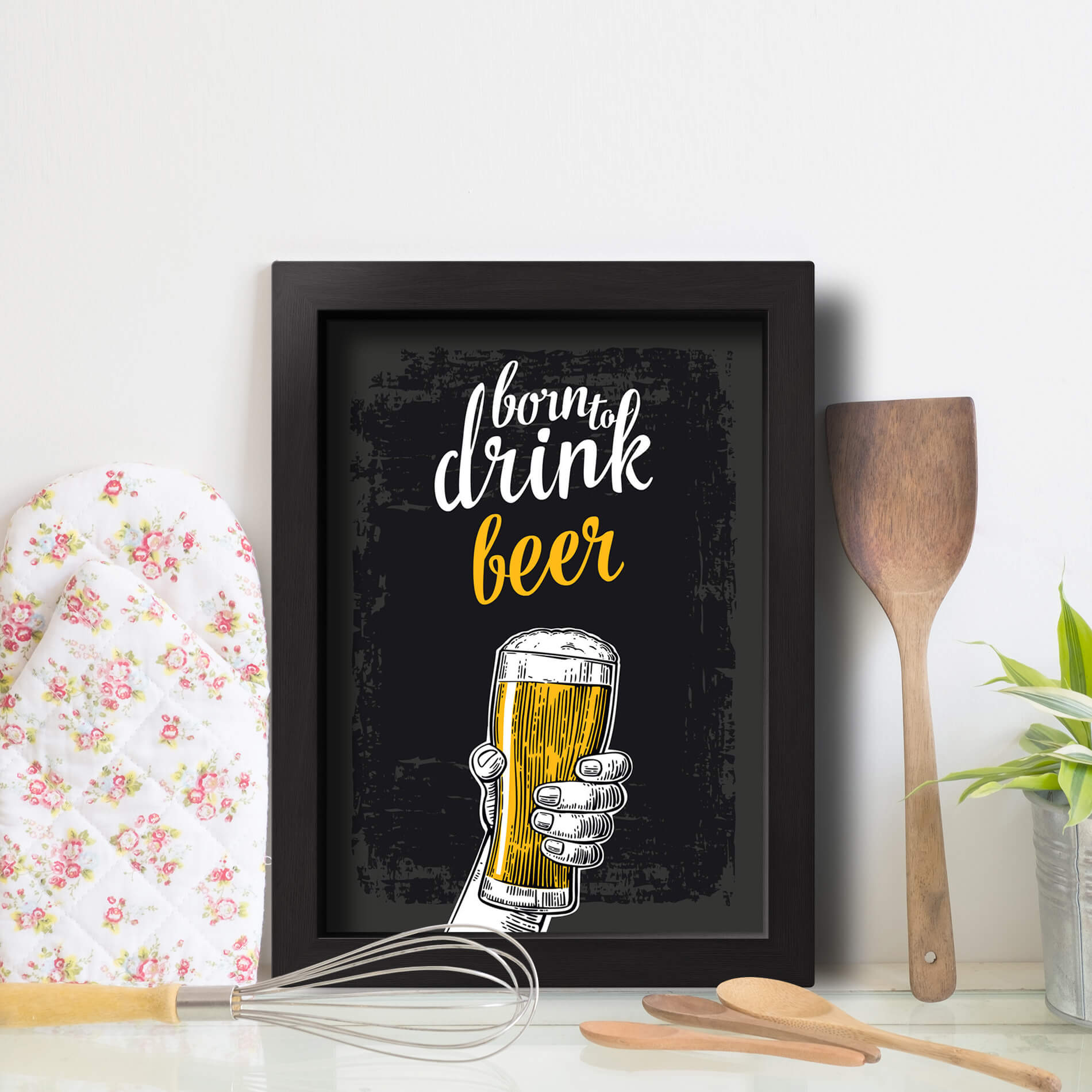 Quadro Cozinha Cerveja Born to Drink