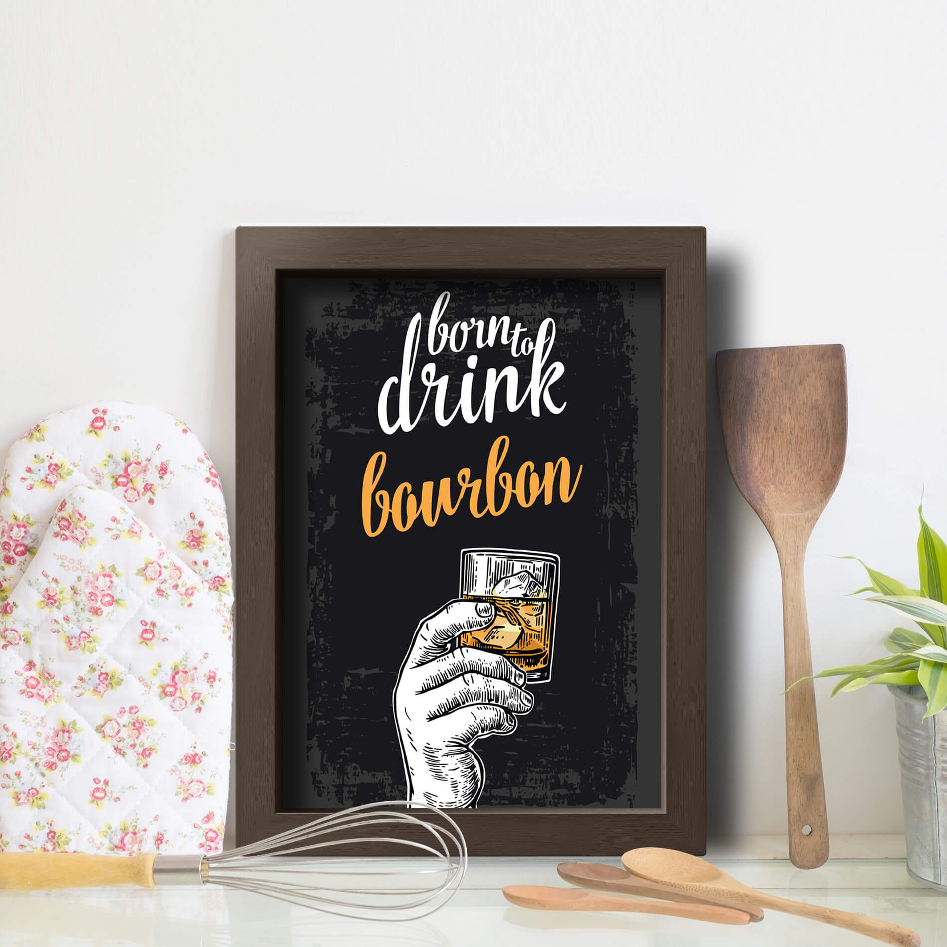 Quadro Cozinha e Bar Frase Bourbon