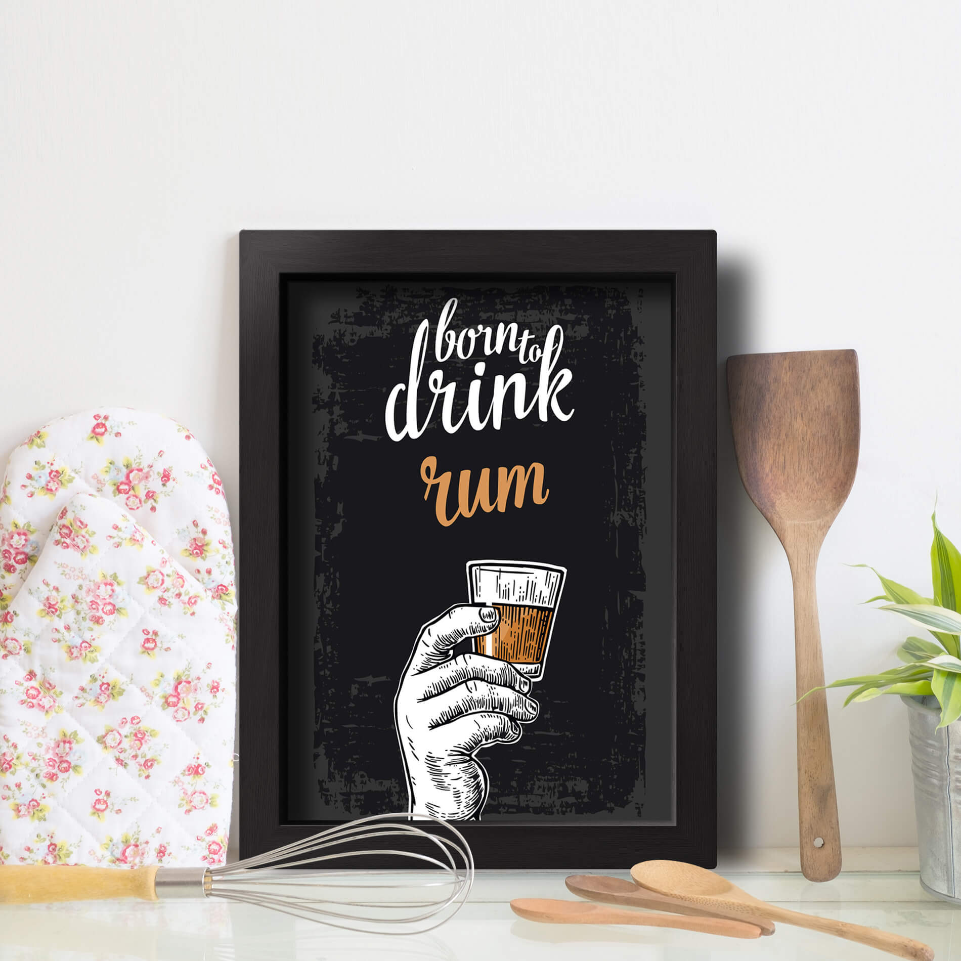 Quadro Cozinha e Bar Frase Rum
