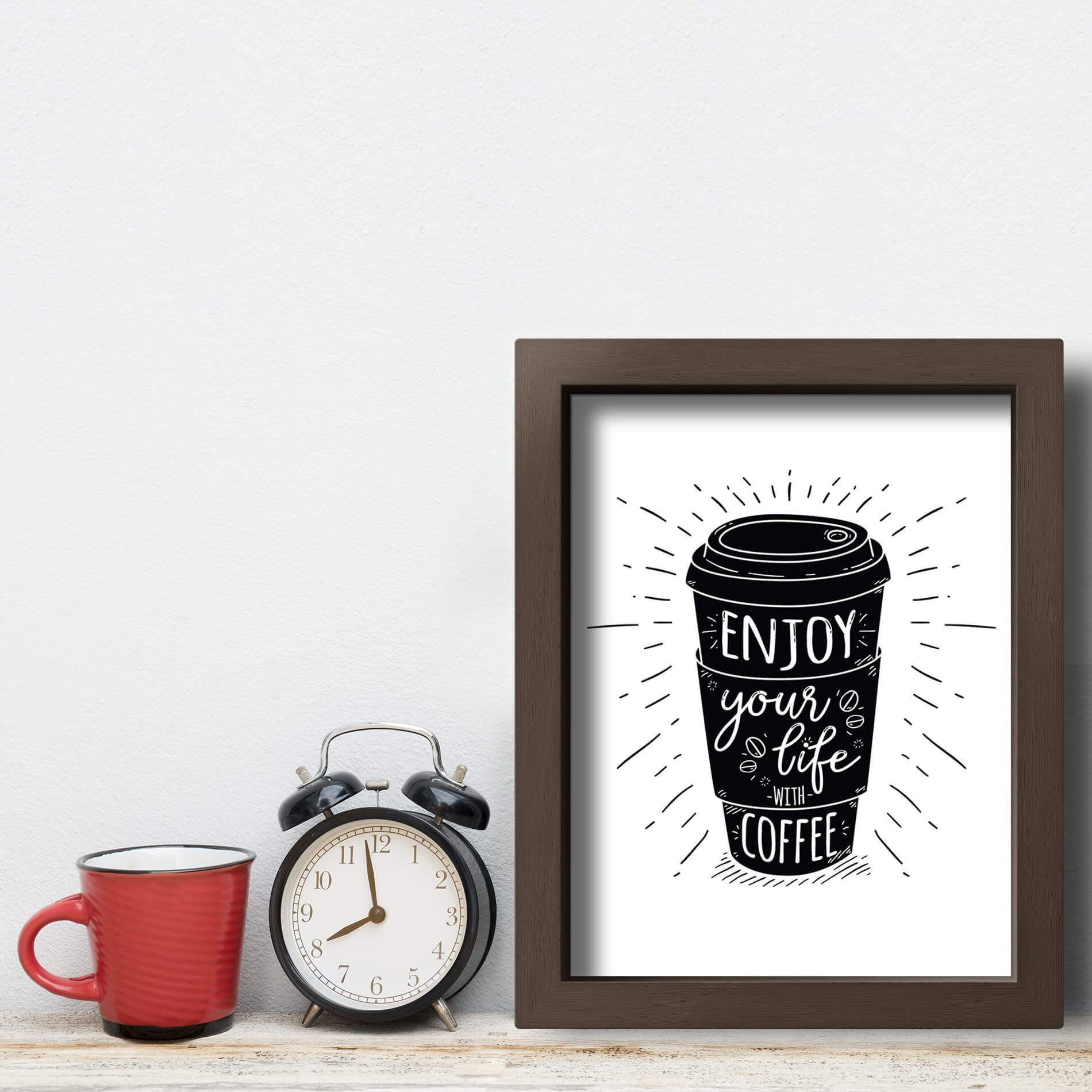 Quadro Frase Café Better With Coffee