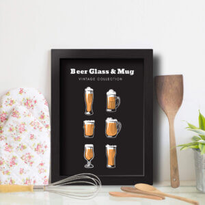 Quadro Cozinha Cerveja Glass & Mug