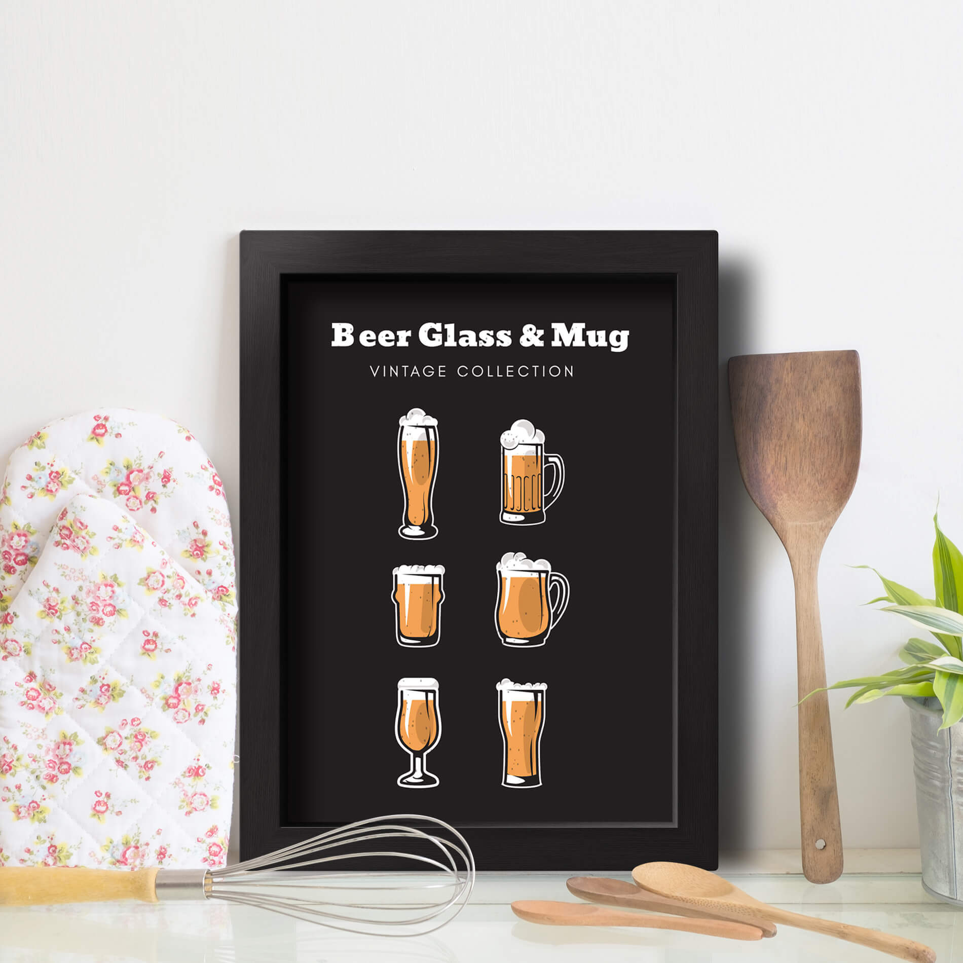Quadro Cozinha Cerveja Glass & Mug