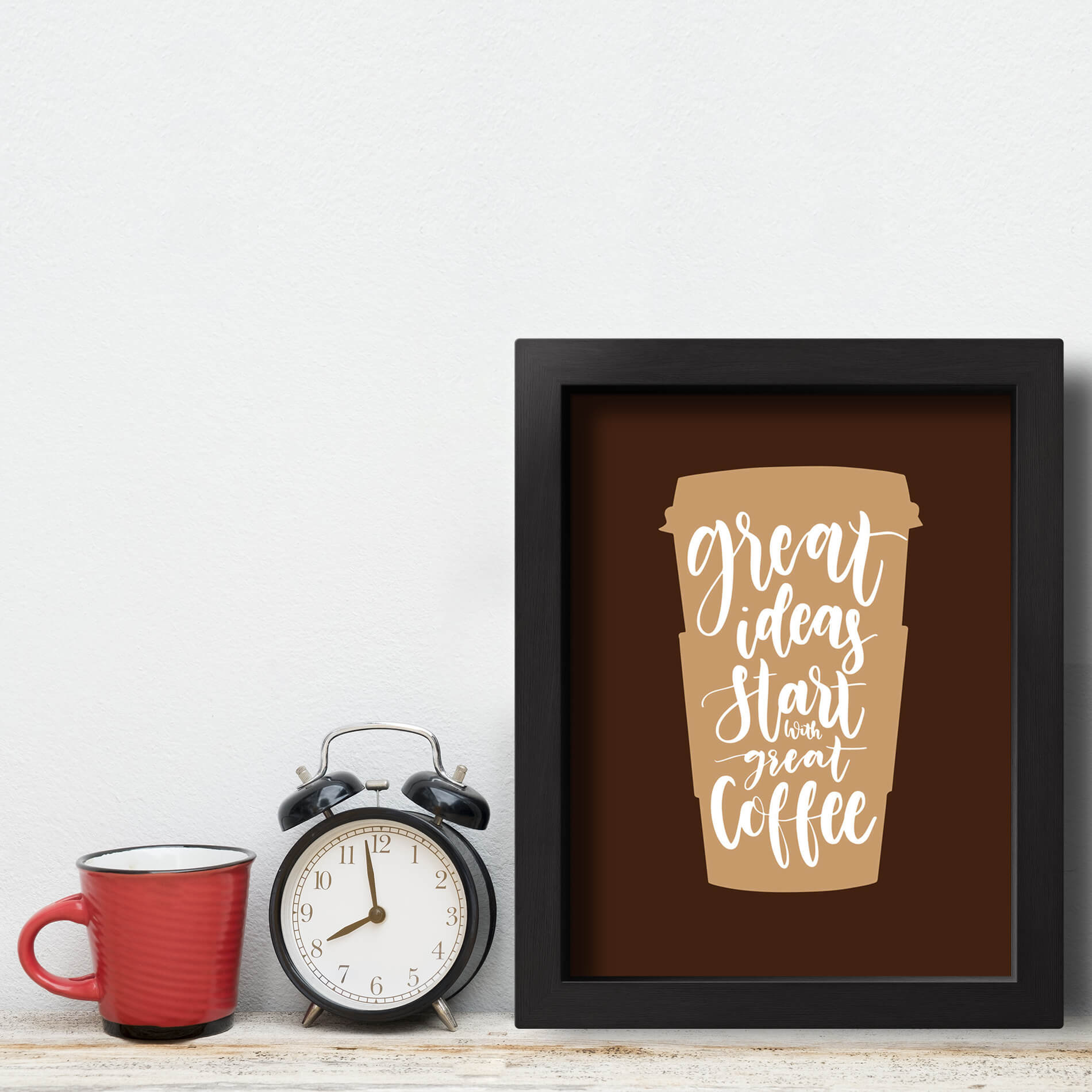 Quadro Cozinha Frase Café Great Coffee