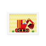 Quadro Decorativo Infantil Tratorzinho 33x43 Moldura Branca
