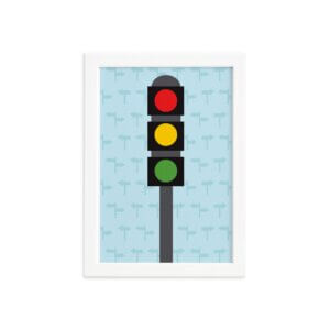 Quadro Decorativo Infantil Semáforo 22x32 Moldura Branca