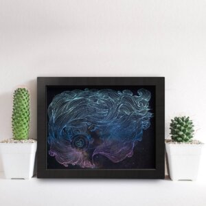 Quadro Decorativo Música Garota 22x32cm Moldura Preta