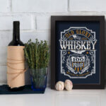 Quadro Cozinha Vintage Old Glory Whisky 22x32 Moldura Preta