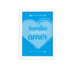 Quadro Decorativo Frase Familia Amor 22x32cm Moldura Branca