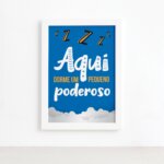 Quadro Infantil Frase Pequeno Poderoso 22x32 Moldura Branca