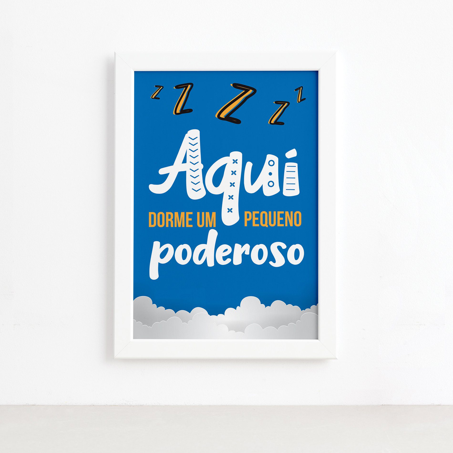 Quadros para Quarto Frases Infantis 22x32cm Moldura Branca 4un