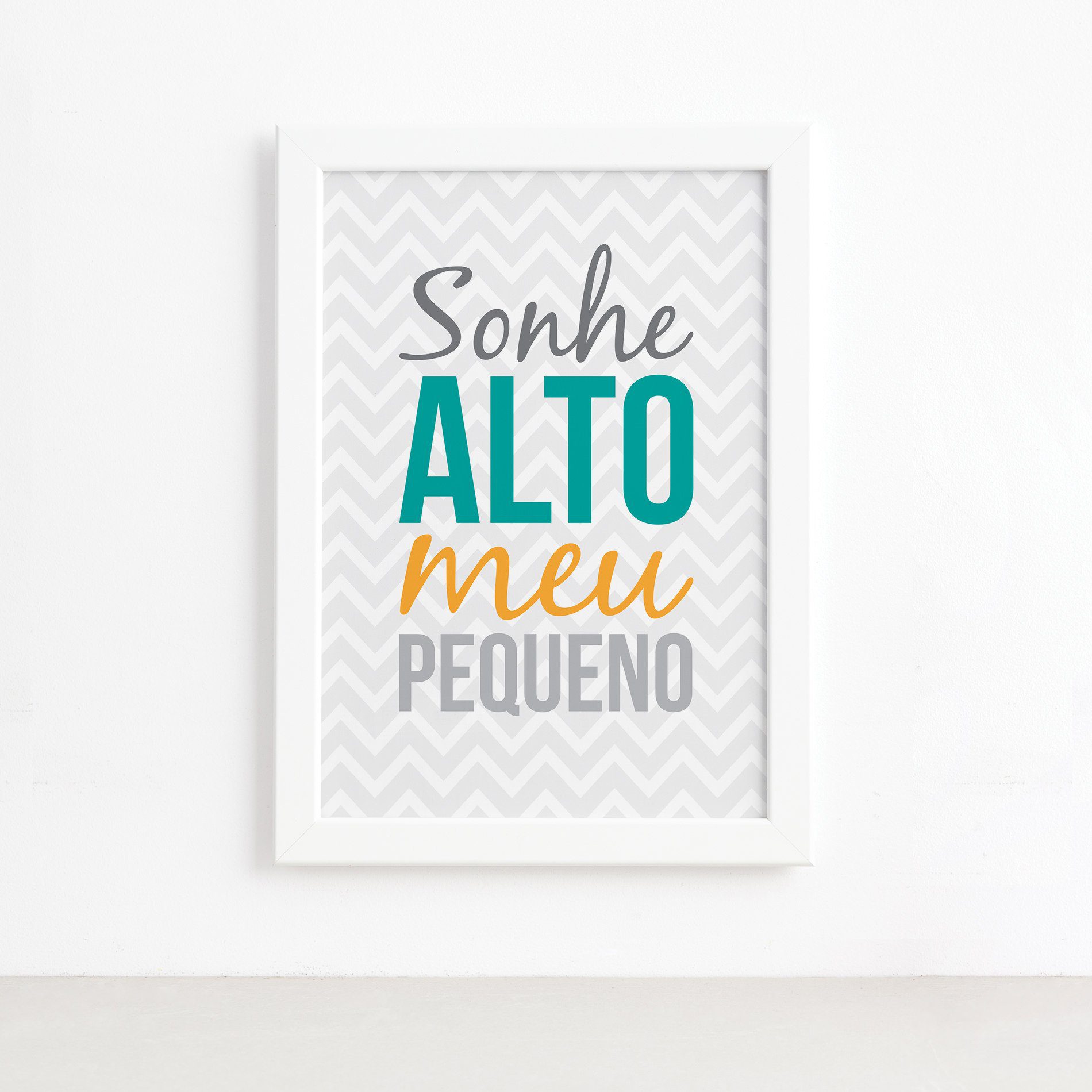 Quadros para Quarto Frases Infantis 22x32cm Moldura Branca 4un